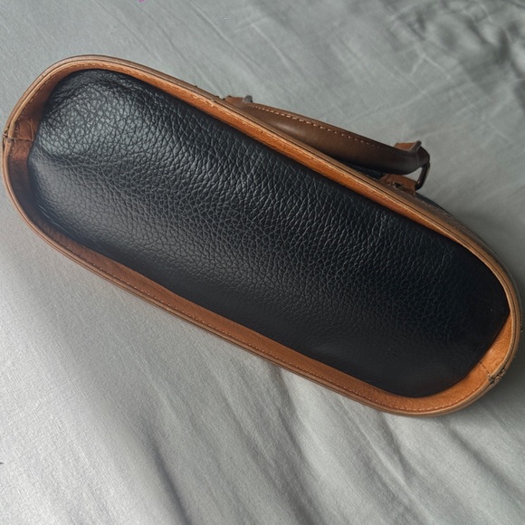 Quiet Luxury Made in Italy Leather Black and Tan Women's Handbag - Picture 6 of 12